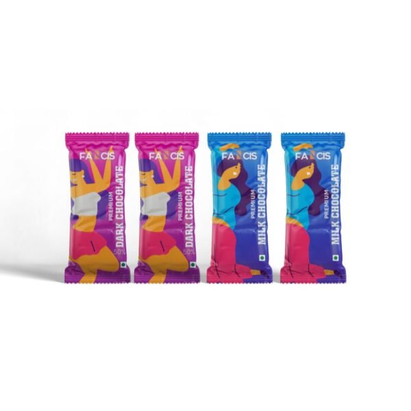 Fancis Chocolates | Pack of 4 | 180g | Milk Chocolate | Dark Chocolate 50%