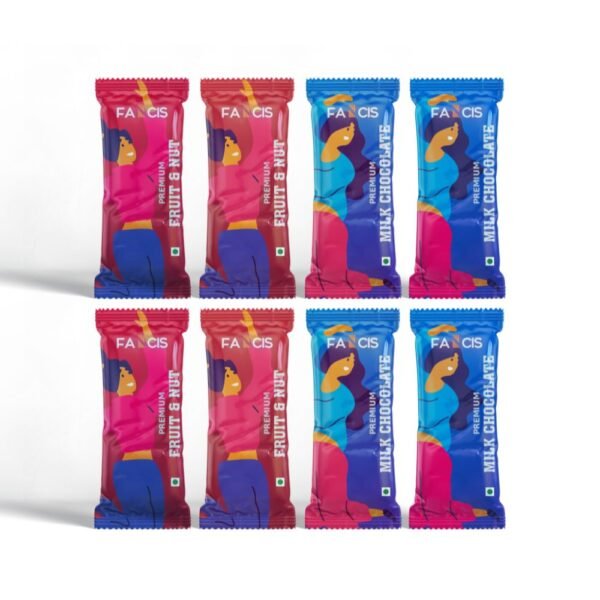 Fancis Chocolates | Pack of 8 | 320g | Milk Chocolate | Fruit & Nuts